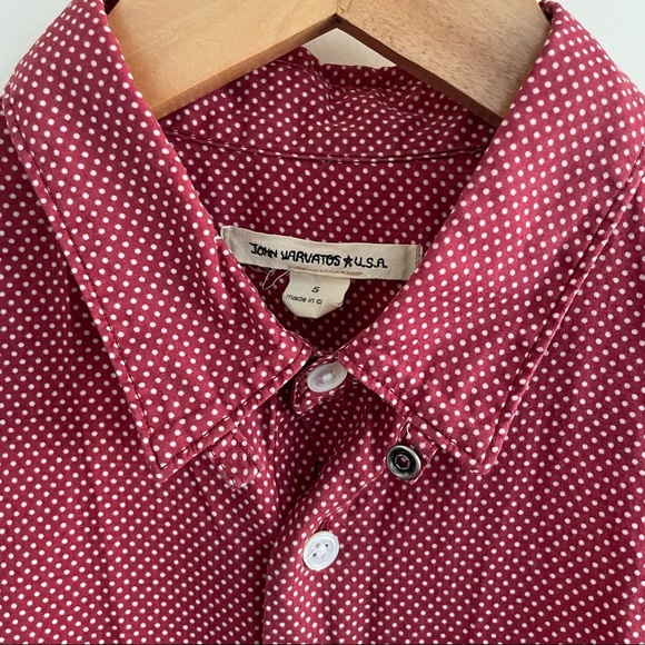 John Varvatos Star USA Polka Dot Button Up Sz S - Picture 2 of 7